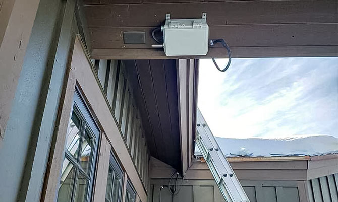 thermostat controller installed under eaves